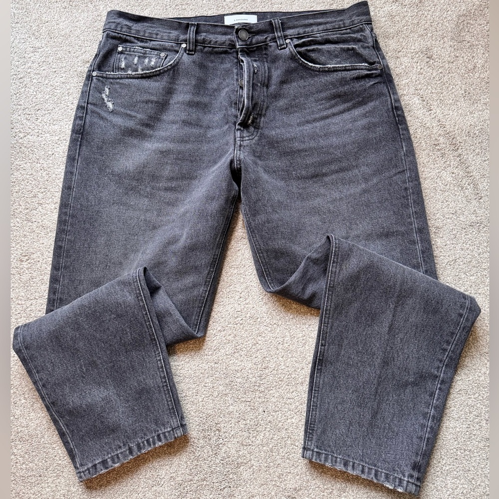 Men’s Lardini Cotton Denim Jeans Straight Leg Relaxed Fit Size 36x30
